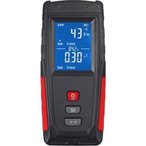 Radiation Meter Tester Detector Electromagnet LCD Emf Meter Detector Hand-held Electromagnetic Field Radiation Tester W91F