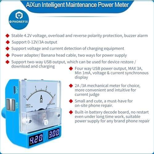 JC AiXun EP01 Intelligent Maintenance Power Meter For iOS Android Motherboard Repair Power Supply for Voltage Current Detection