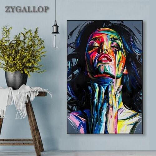 Canvas Print Watercolour Woman Oil Painting Abstract Girl Posters and Prints Modern Graffiti Wall Art Pictures for Home Design