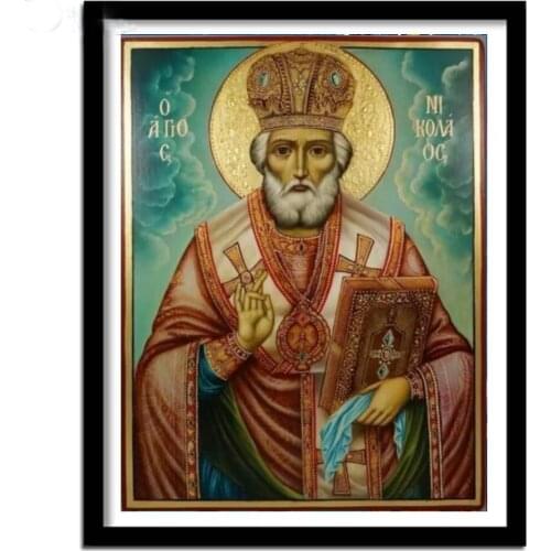 St nicholas pinturas de diamante quadrado completo 5d diy diamante bordado broca redonda mosaico religião ícone casamento decora