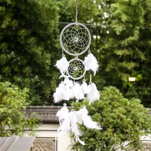 Dream Catcher, Handmade White Circular Net Wall Hanging Ornament Decorations For Kids Girls Home Bedroom Car