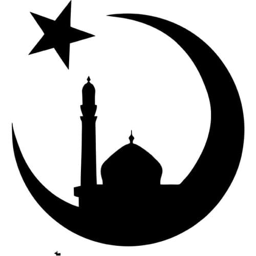 MIGNATIS - Moon and Star Over the Moon Minaret Mosque Sticker Mural Art Decal For Car Window Loptop Decoration Vinyl stickers Wa