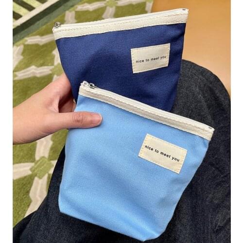 Pure Color Coin Purse Canvas Mini Bag Women Small Change Purse Girls Cute Coin Pouch Korean Lipstick Cards Keys Storage Pouch