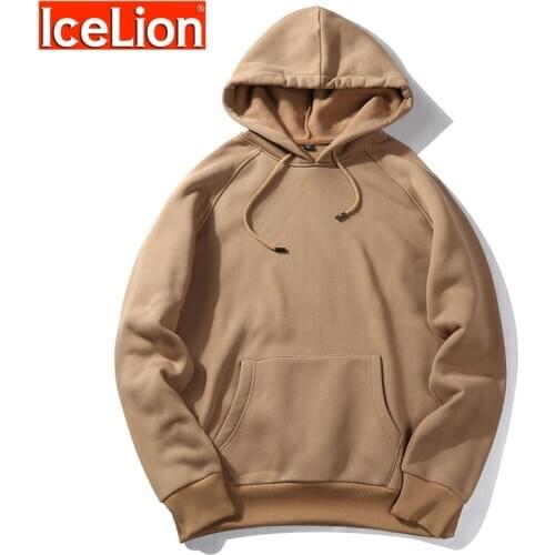IceLion 2021 Spring Hoodies Men Long Sleeve Loose Sweatshirts Fashion Solid Hip Hop Streetwear Pullover Sportswear High Quality
