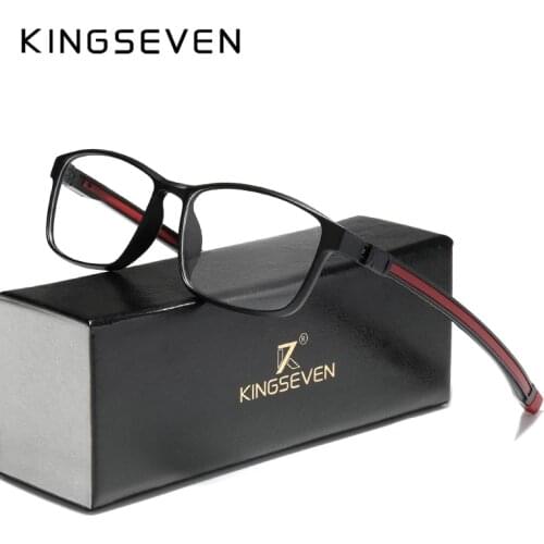 KINGSEVEN TR90 Glasses Frame Men Ultralight Square Myopia Prescription Eyeglasses 2020 Metal Full Optical Frames Eyewear
