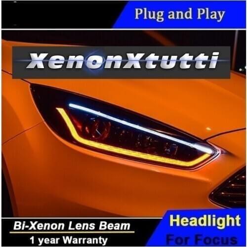 Pair LED headlight lenticular FORD FOCUS mk3 sequential