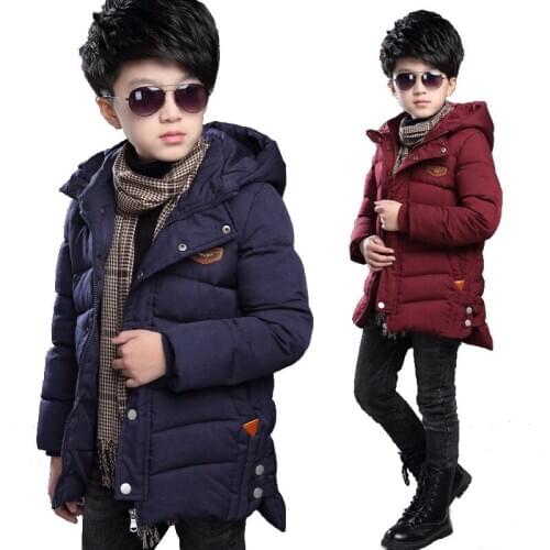 Normal boy parkas coat jacket thick Winter hooded jacket coat for 4-12years boys children kid thick warm outerwear coat clothing
