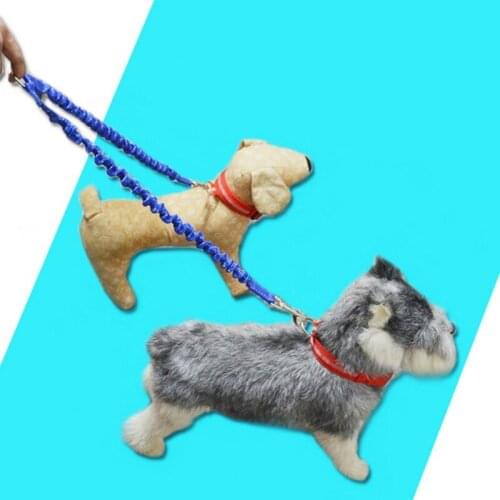 Pet Nylon Traction Rope Splitter Double Way Elastic Twin Dogs Leashes Outdoor Dog Puppy Outdoor Walking Leash, 2 Colors