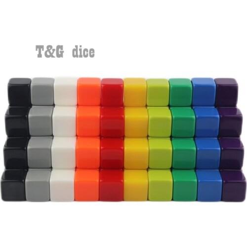 10pcs/set high quality 16mm d6 blank dice smooth surfaces for custom printing or engraving logo red balck Multicolor Blank