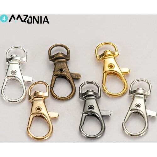 10pcs/lot Split Key Ring Swivel Lobster Clasp Connector For Keychain Bag Chains Hook Supplies DIY Jewelry Making Findings