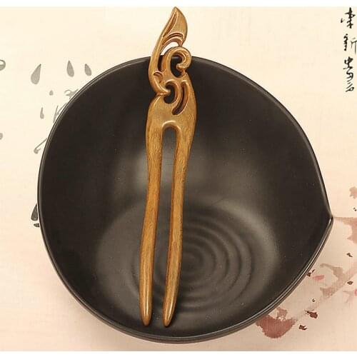 Natural Wood Hairpins Hair Stick Vintage Jewelry Handmade Hairwear Chinese Style Hair Accessories MA