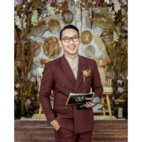 Wine Red Groom Tuxedos Groomsman Suits Mans Suits For Wedding Dinner Suits Business Suits Best Men Wear Two Pieces(Jacket+Pants)