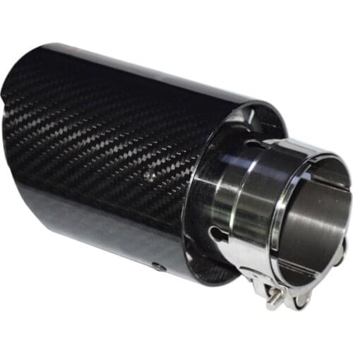 Universal 60mm-89mm Glossy Carbon Fiber Exhaust Pipe Auto Styling Modification Muffler Straight Edge Tips