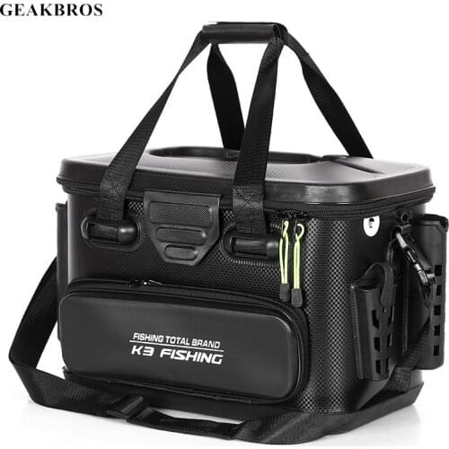 Thickened Fishing Tackle Bucket EVA Fishing Box Equipment Storage Durable Hard Shell Large Capacity Tool Organizer Carrying Bag