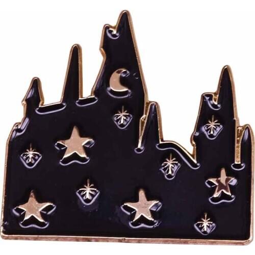 Magic Castle Hogwartz Starry Night Brooch Dark Wizard Collection