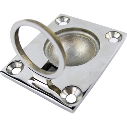 Marine Stainless Steel Flush Mount Pull Ring Hatch Latch Handle Boat Caravan