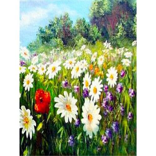 Flower DIY Cross Stitch Embroidery 11CT Kits Needlework Craft Set Printed Canvas Cotton Thread Home Decoration On Wholesale