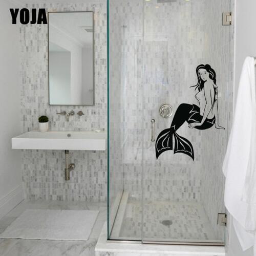 YOJA 25x18.1CM Mermaid Decals Bathroom Room Daily Accessories Wall Stickers G2-0026