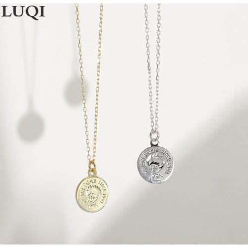 Womens Fashion S925 Silver Platinum Plated Little Prince Head Round Brand Pendant Temperament Necklaces D1150