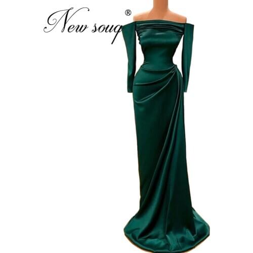 Emerald Green Long Formal Dress Women Evening Dresses 2020 Robe De Soiree Turkish Islamic New Beaded Prom Gowns Custom 2020 Gown