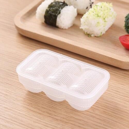 1pcs 3 Rolls Japan Onigiri Sushi Mold Rice Ball Sushi Maker Roller Non Stick Press Mold Portable Bento Tool