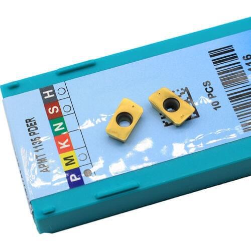 10pcs Lathe tool APMT1135 PDER TT9080 carbide blade metal turning blade CNC machine milling cutter APMT1135 milling tool