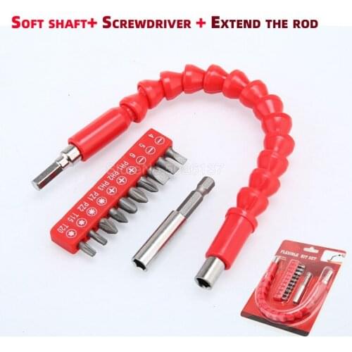 12Pcs/Lot Electric Screwdriver Drill Multifunction Universal Flexible Shaft Bits Extension Snake Bit Power Tool Holder Strong