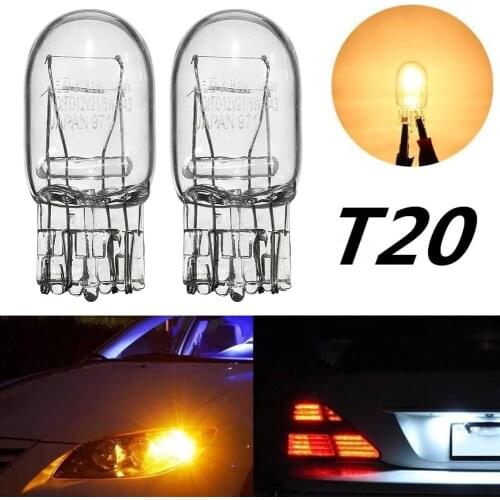 2Pcs T20 Halogen Brand New High Quality Daytime Running Light Turn Signal Light Stop Brake Tail Lamp Bulb 7443 W21/5W
