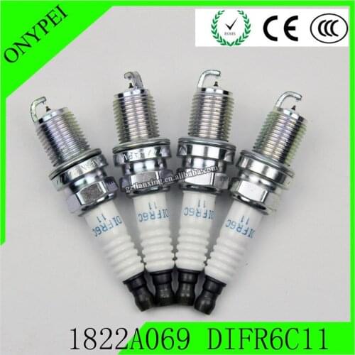 4 PCS MN1822A069 DIFR6C11 Dual Iridium Spark Plug For Mitsubishi Lancer Outlander Sport 2.0 1822A069