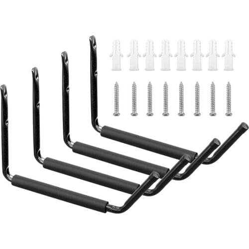 4Pcs Heavy Duty Garden Trough Hooks Wall Mounted Garage Bike Ladder Brackets Hanging Hook with Screws Hook Durable