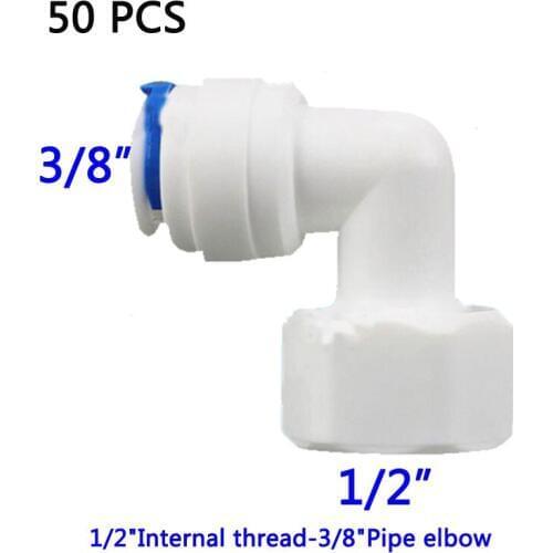 50PCS 1/2" Internal thread to 3/8" Elbow connector 3/8" OD Tube -1/2" BSP Female threaded Quick Connection elbow 1/2"-3/8"