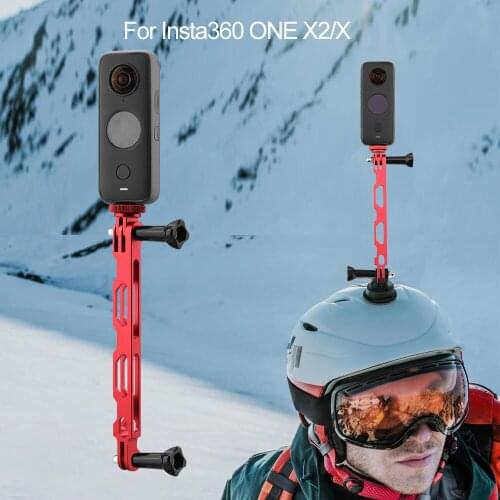 Panoramic Camera Adapter for Insta360 ONE X2/X Aluminium Alloy Selfie Extension Arm Lengthened Rod Helmet Mount Accessories