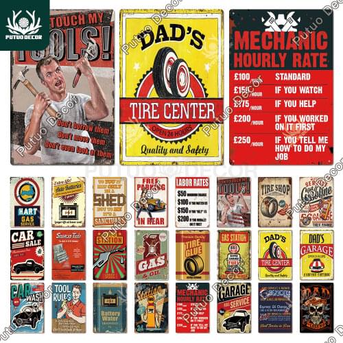 Garage Metal Sign Plaque Metal Vintage Tin Sign Retro Signs Wall Decor for Garage gas station car repair metal poster