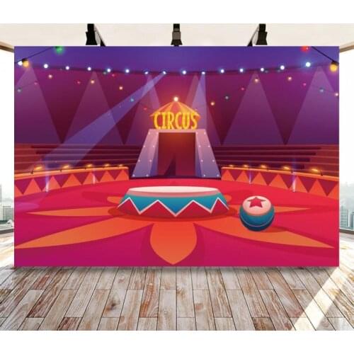 Baby Circus Cruise Stage Tent Red Curtain Birthday Party Play Show Portrait Photo Backdrops Photography Backgrounds Photo Studio