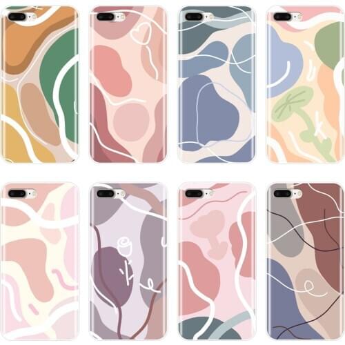 For iPhone X XR XS MAX 8 7 6S 6 S Case Silicone Aesthetic Art Abstract Pattern Back Cover For iPhone 6 S 6S 7 8 Plus Phone Case