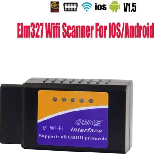 ELM 327 V1.5 OBD2 elm327 Wifi Scanner For IOS/Android OBD Scanner OBD 2 Auto OBD Car Diagnostic Scan Tool ELM327 V1.5 WI-FI Scan