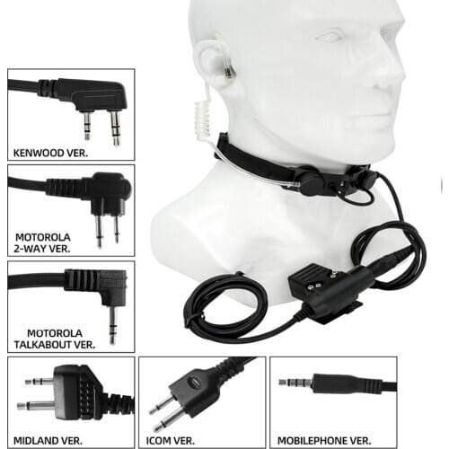 Tactical headset throat microphone vacuum sound CS headset portable neckband hunting air gun throat headset and PTT U94 PTT