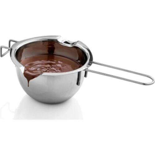 Hot Sale Stainless Steel Chocolate Melting Pot Furnace Heated Milk Bowl With Handle Heated Butter Tool Baking Pastry Tools
