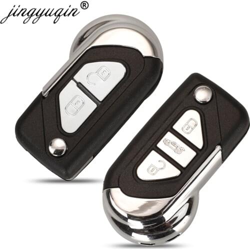 Jingyuqin Flip Remote Key FOB Case Shell For Citroen DS3 for Puegeot 2 Buttons Uncut VA2 Key Blade Housing Cover