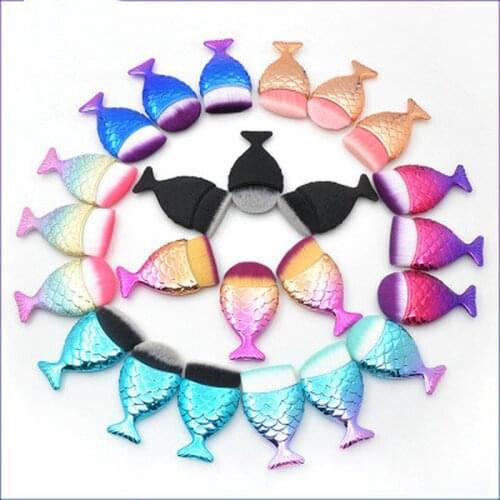 Mermaid Nail Cleaning Brush Tools Remove Dust Powder Brush Nail File Art for Manicure Pedicure Acrylic makeup brushes Face Care