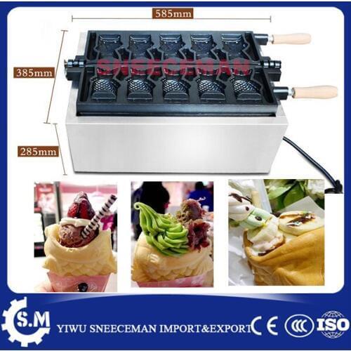 Commercial fish mouth waffle cone ice cream machine Ice Cream taiyaki Fish Cake Machine
