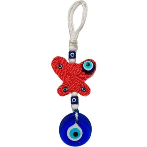 Colorful Butterflies Hand-Woven Macrame Pendant Ornament Wall Hanging Decoration Baby Door Living Room Garden Decor Evil Eye