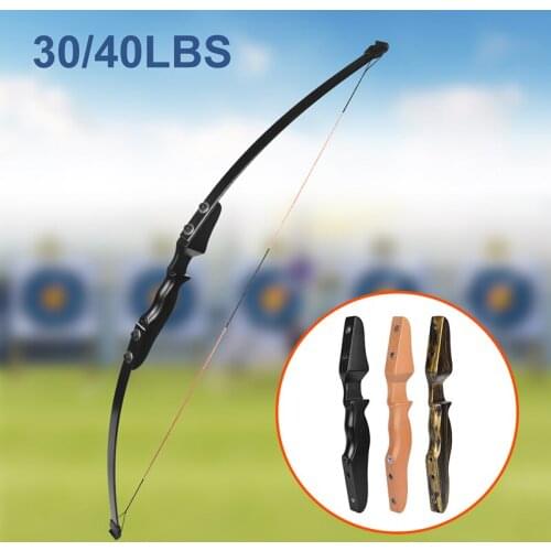 30/40lbs Archery Hunting Bow Recurve Straight Longbow Right Handed Recurve Bows Split 51 Inches For Children Youth Archery Hunt