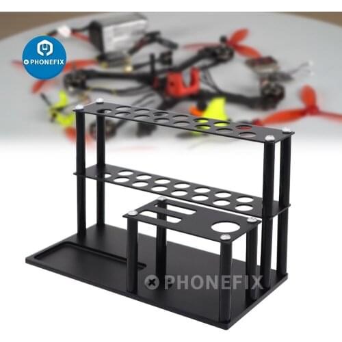 18 Holes Metal Screwdriver Organizer Storage Rack Screw Driver RC Tools Kit Holder Stand for RC Cars Helicopters Drones Boats