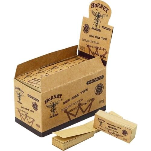 Display Box 25 Booklets Cigarette Filter Tips Rolling Paper 60*21MM Natural Unrefined Rolling Paper for Filter Tips For Smoking