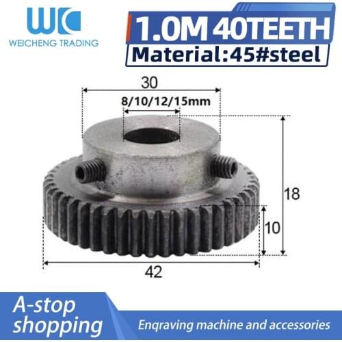 1Pcs 1mod 40 teeth 8/10/12/15mm 1M40T Motor Pinion Gear for RC Car Brushed Brushless Motor