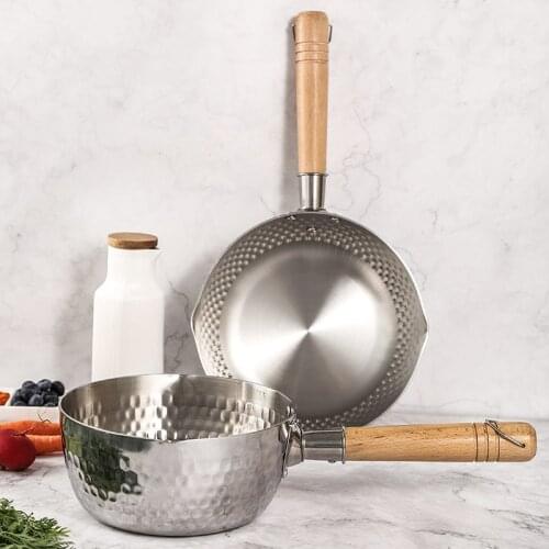 Japanese Style Pan Stainless Steel Cooking Pot Set Mini Non-stick Pan Kitchen Hotpot Ramen Soup Milk Pot Household CookwareZA380