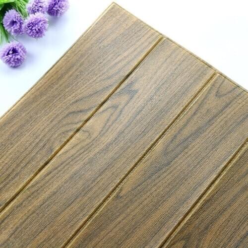10pcs 3D Wooden Wall Stickers Foam Waterproof Panels Self-adhesive Covering Wallpaper Living Room Home Decor TV House Decoration