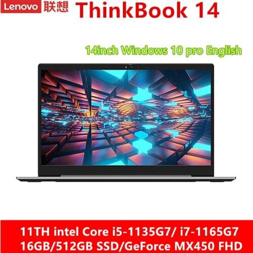 Lenovo ThinkBook 14 Laptop i5-1135G7/ i7-1165G7 MX450 Graphics 16GB Ram 512GB SSD ThunderBolt4.0 WiFi6 RJ45 Backlit Fingerprint