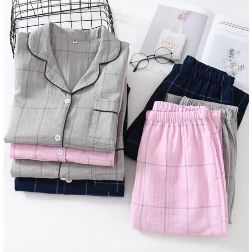 Autumn New Pajama Suit Cotton Pajamas Sets Couple Sleepwear Family Pijama Lover Night Suit Men & Women Casual Home Clothing